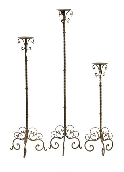 Lot of Five (5) Metal Candle Holders. Includes Three (1 of 1)