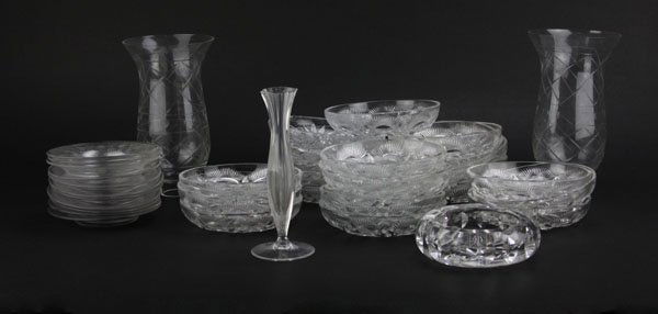 Box Lot of Assorted Crystal Pieces. Includes Small (1 of 1)