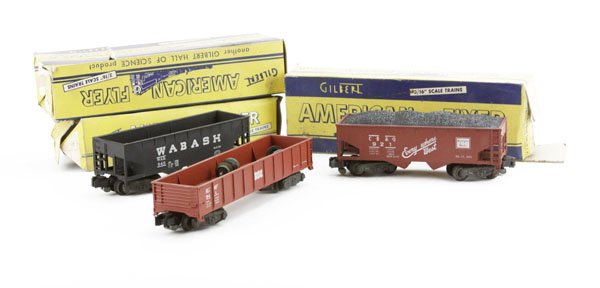 Three (3) Gilbert Co. American Flyer Train Cars. Boxes (1 of 1)