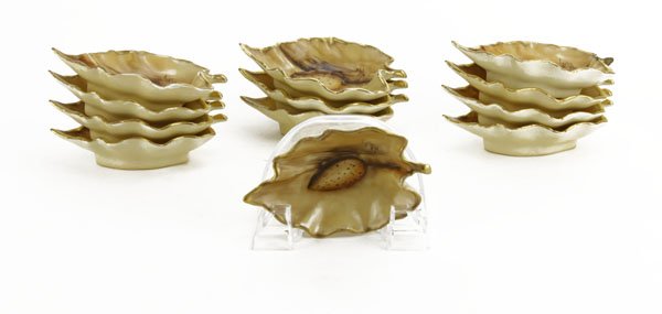 Twelve (12) Limoges Gilt Hand Painted Nut Dishes. One w (1 of 1)