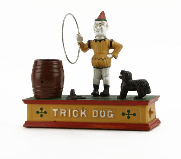 Vintage Cast Iron Trick Dog Coin Bank. Wear Consistent (1 of 1)