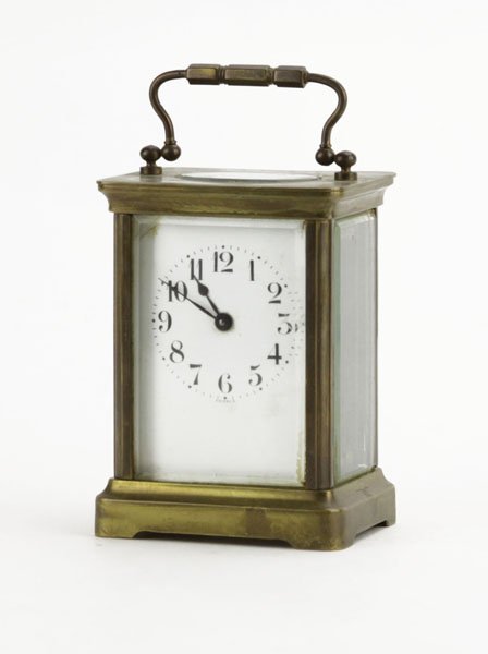 French Brass Carriage Clock. Wear to Surface. Working C (1 of 1)