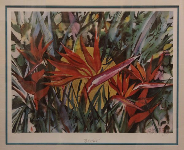 Botanical Lithograph Titled  "Mi Amor Para ti" Signed L (1 of 1)
