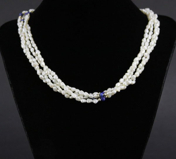 Vintage Double Stranded Freshwater Pearl Necklace with (1 of 1)