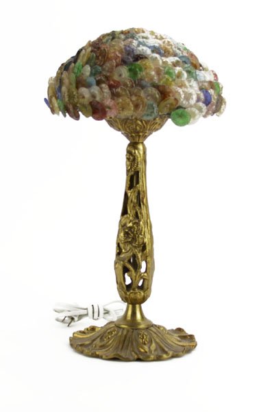 Bronze Lamp with Victorian-Style Design and Colorful A (1 of 1)