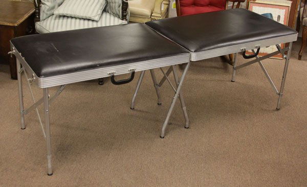 Folding Portable Leather Upholstered Massage Table. Som (1 of 1)