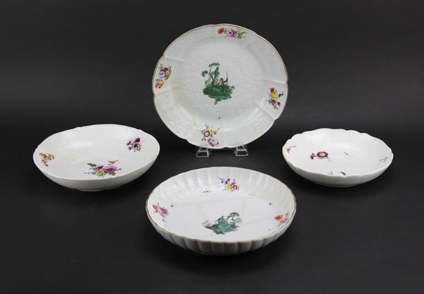 Lot of Four (4) Antique Meissen Hand Painted Porcelain (1 of 1)