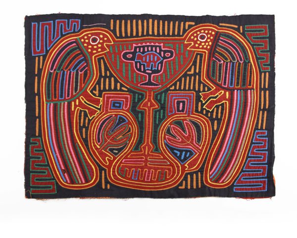 Vintage Kuna Tribe Colorful Mola Tapestry. Unframed. Me (1 of 1)