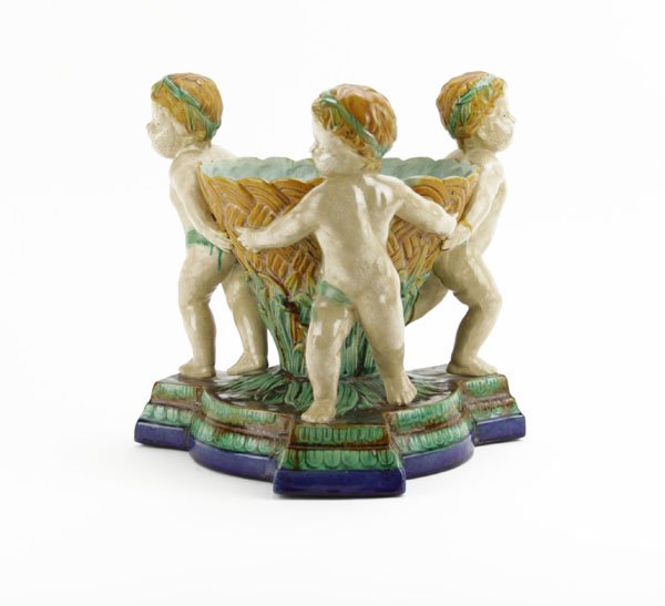 Modern Figural Minton Style Majolica Planters. Each dep (1 of 1)