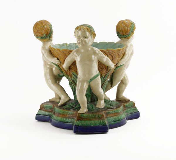 Modern Figural Minton Style Majolica Planters. Each dep (1 of 1)