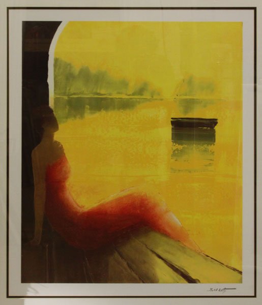 Emile Bellet Print of a Women Posing. Good Condition. M (1 of 1)