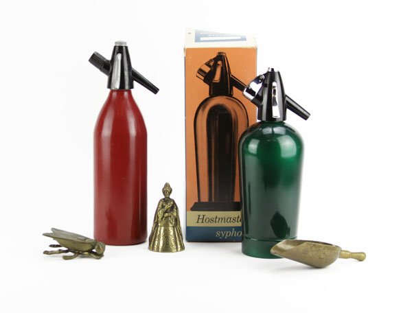3 Brass Items along with 2 Seltzer Bottles. Please (1 of 1)