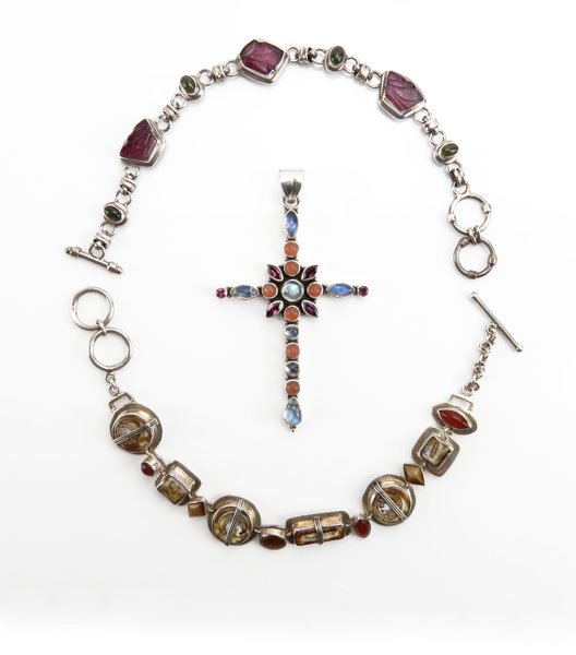 Two (2) Sterling Silver Gemstone Bracelets along with S (1 of 1)