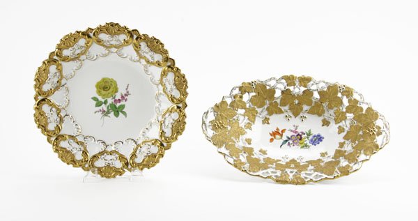 Meissen Hand Painted Porcelain Plate along with Matchin (1 of 1)