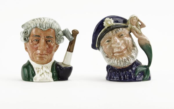 Royal Doulton "old Salt" along with "Williamsburg Apoth: Royal Doulton "old Salt" along with "Williamsburg Apothecary" Toby Mugs. Good Condition. Largest Measures 4-1/2" H by 4" W. Shipping $20.00