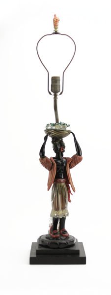 Murano Art Glass Figure Holding Fruit Bowl Mounted as a (1 of 1)