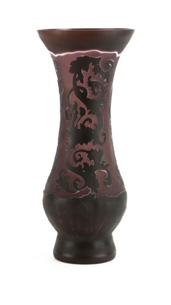 Large Purple Cameo Glass Vase. Good Condition. Measures (1 of 1)