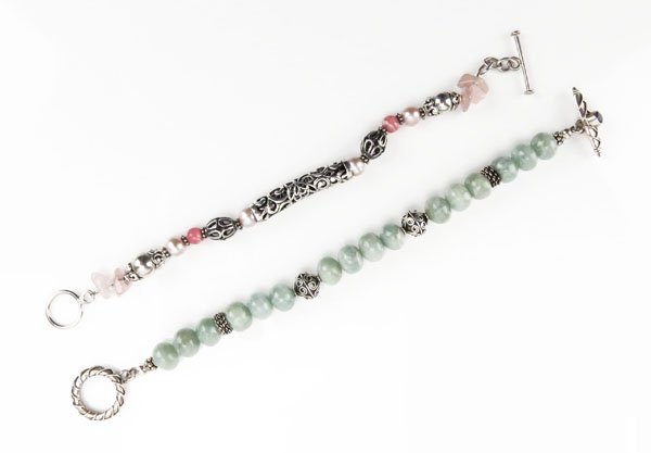 Two (2) Sterling Silver and Beaded Bracelets. 1 is Stam (1 of 1)