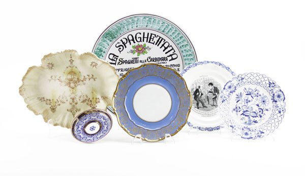 Six (6) Assorted Vintage Porcelain Items, Mostly Plates (1 of 1)