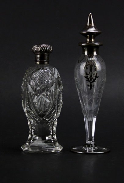 Antique Cut Crystal and Sterling Silver Perfume Bottle (1 of 1)