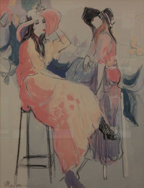 Isaac Maimon Tarkay Style "Seated Women" Print. Good (1 of 1)