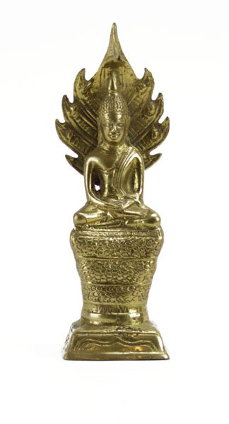 Thai Brass Seated Buddha Sculpture. Good Condition. (1 of 1)