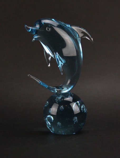 Murano Art Glass Leaping Dolphin Sculpture. Good Condit (1 of 1)