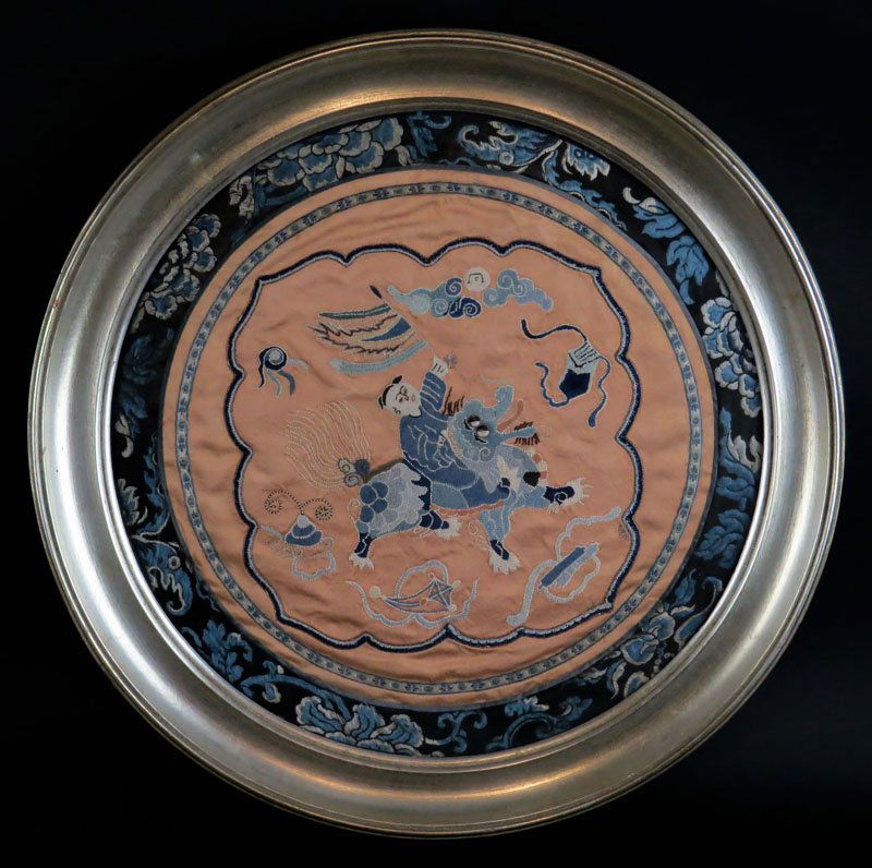 Vintage to Antique Chinese Silk Embroidered Framed Wall (1 of 1)