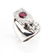 Men's Vintage Round Cut Ruby, Round Cut Diamond and