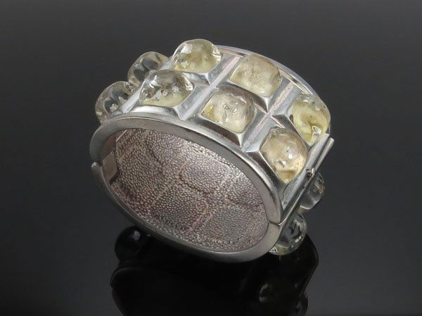 Karl Lagerfeld Silver Tone and Crystal Cuff Bracelet. G (1 of 1)