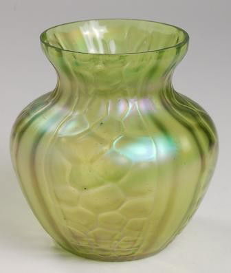 Loetz Vase: Loetz Vase. Ground lip. Very faint signature on edge of base. 5"h.