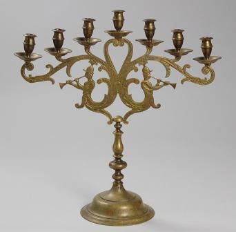 Bronze Hunting Fox Call Candleabra: Bronze Fox 'Call to the Hunt' Candleabra.16" x 16".