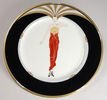 Art Deco erte Deco Lady Plate: Art Deco erte Deco Lady Plate. 12"