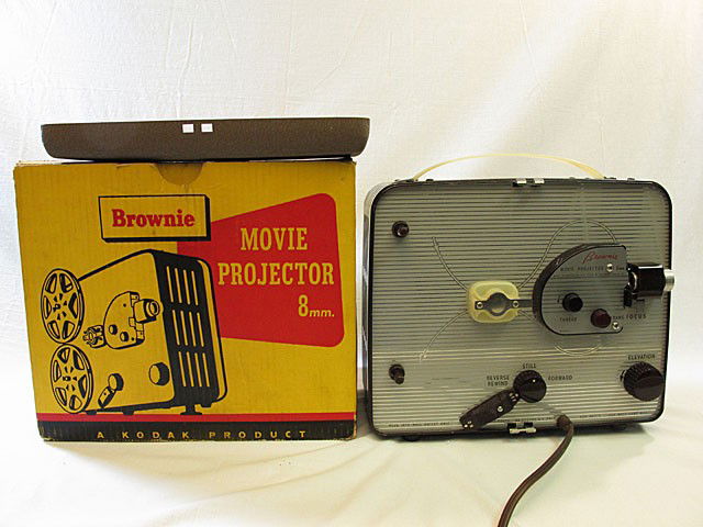 Mint! 8mm Kodak Brownie Projector in Original Box: Kodak Brownie 8mm projector in original box. Flawless original condition