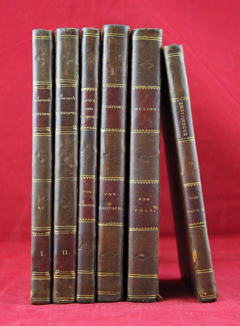 6 German Leather Half Bound  Books 1806-1821 (1 of 9)
