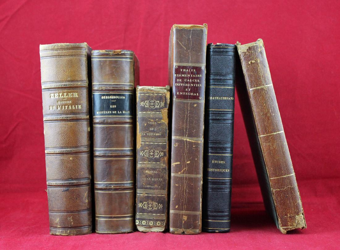 Group of 6 Leather Bound Books  - 1819-1859 (1 of 7)