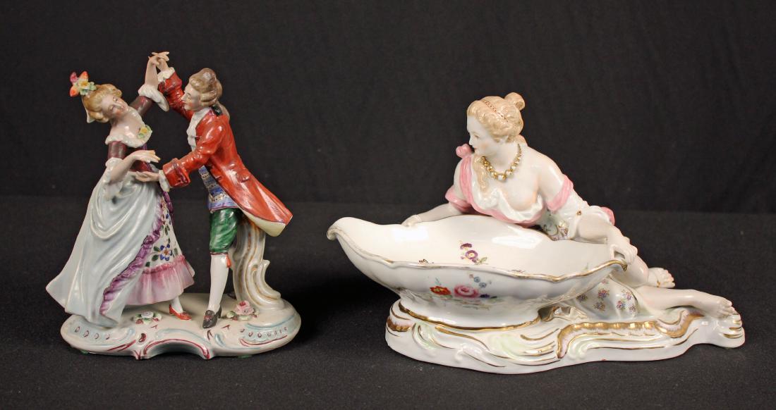 Sitzendorf Porcelain Sweet Meat Dish & Figurine (1 of 8)