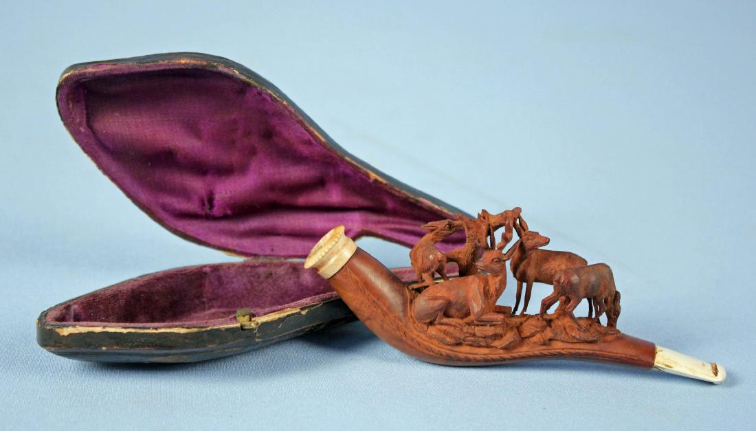 19th Century Black Forest Pipe w/ Stag Grouping (1 of 6)