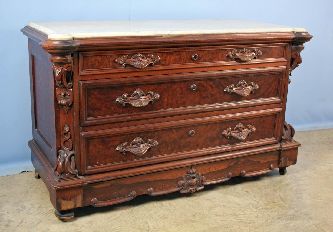 Circa 1855 Rosewood Marble Top Dresser (1 of 6)