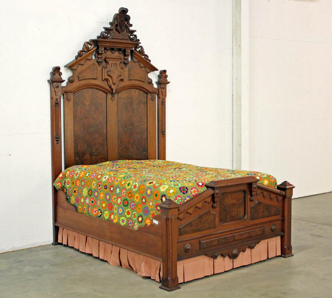 Mid-19th Century Walnut Bed (1 of 6)