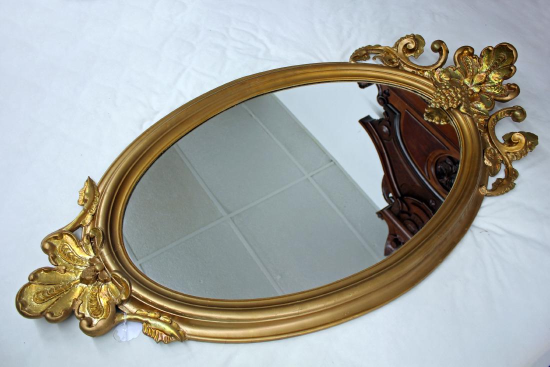 Circa 1860 Oval Wall Mirror with Grapes (1 of 3)