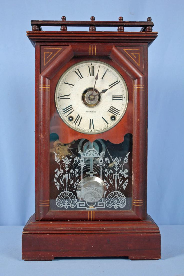 Seth Thomas Faux Bamboo Cherry Alarm Clock (1 of 8)