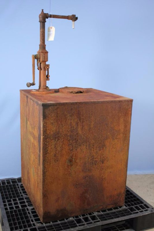 Antique Service Station Bulk Oil Container / Pump (1 of 1)