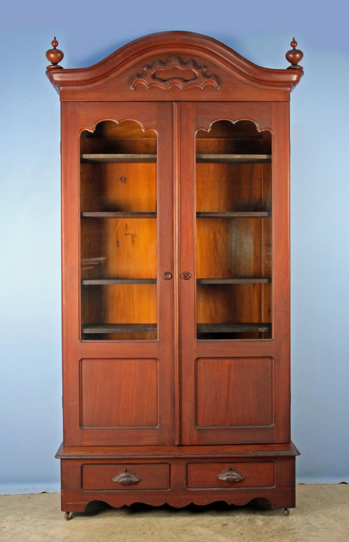Two Door Mid 19th Century Walnut Bookcase (1 of 5)