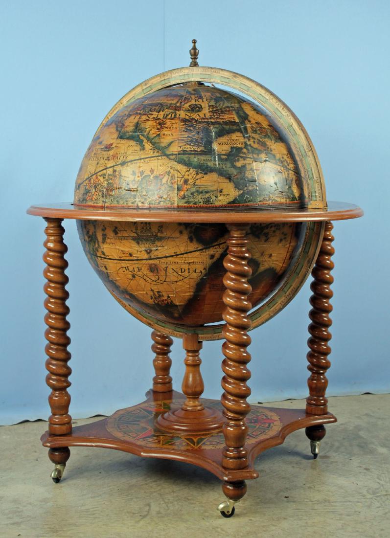 Mid 20th C World Globe Bar Cart (1 of 9)