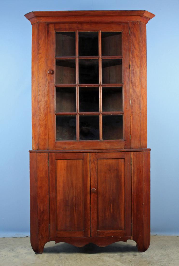 19th C. Cherry Two Part Corner Cabinet (1 of 8)