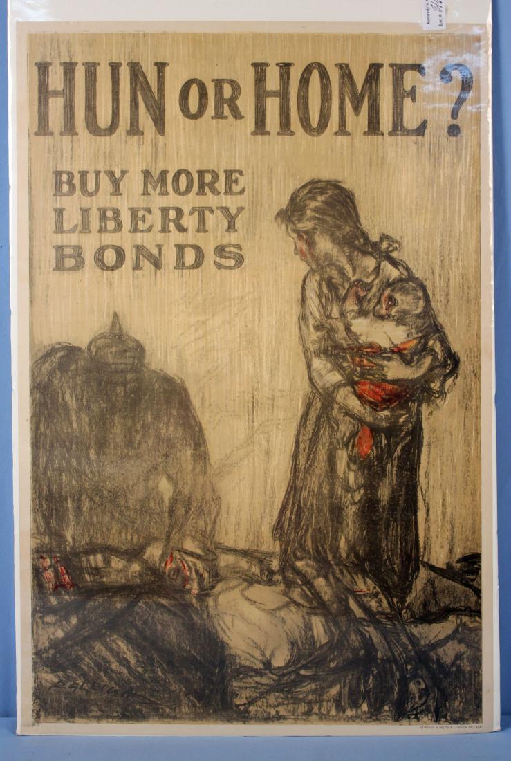 WW I, "Hun or Home" Original Liberty Bonds Poster (1 of 5)