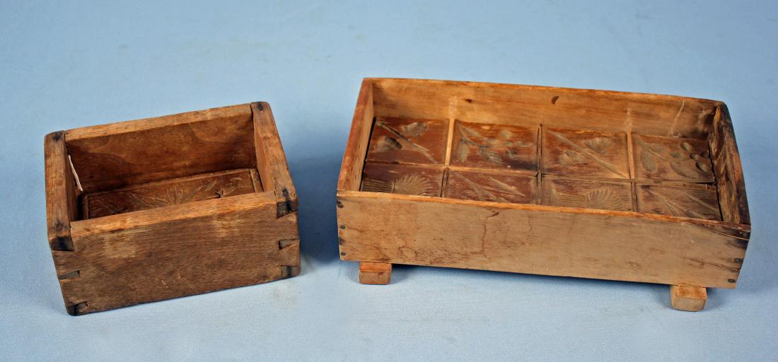 Two Rectangular Wooden Butter Molds (1 of 3)