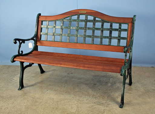 Berkley Forge Cast Metal Mahogany Garden Bench