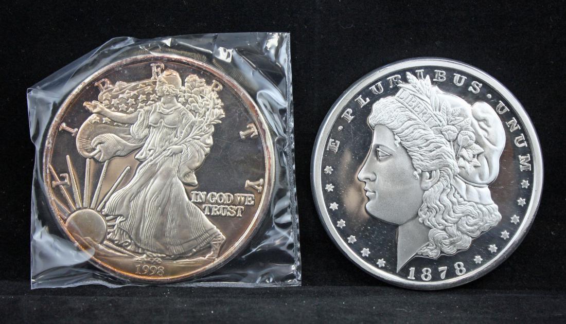 Two Paperweights (One Morgan; One Walking Liberty) (1 of 2)